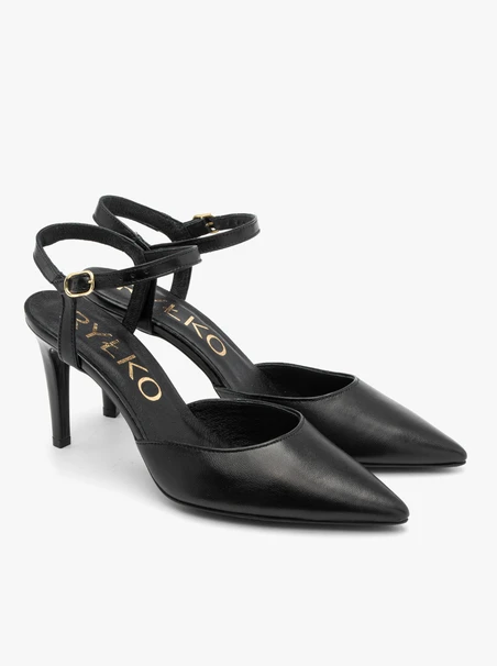 Schwarze zehenoffene Pumps für Frauen