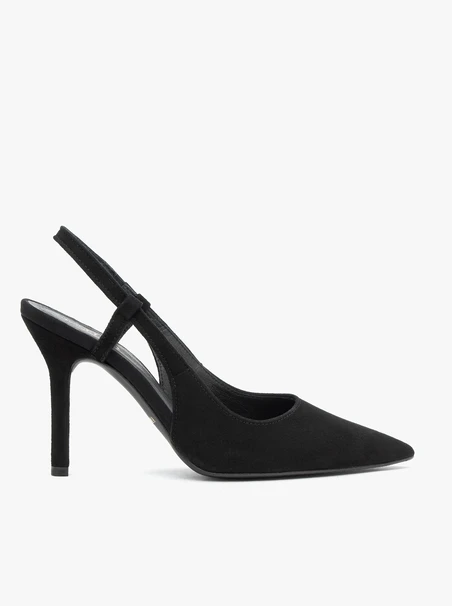 Schwarze Stiletto-Pumps ohne Absatz