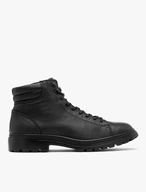 Black men’s boots with decorative stitching