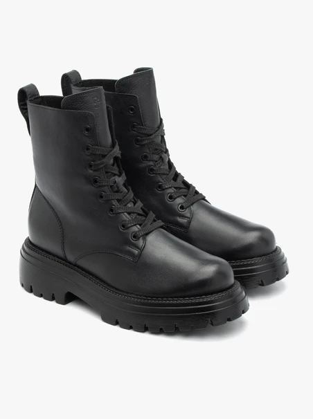 Black Leather Women's Boots