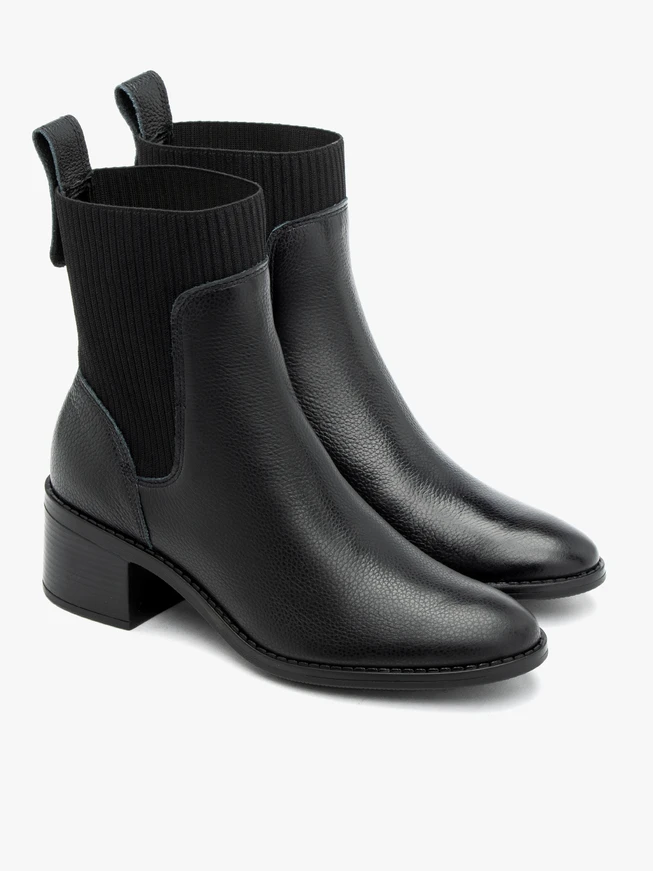 Women’s black elastic ankle boots