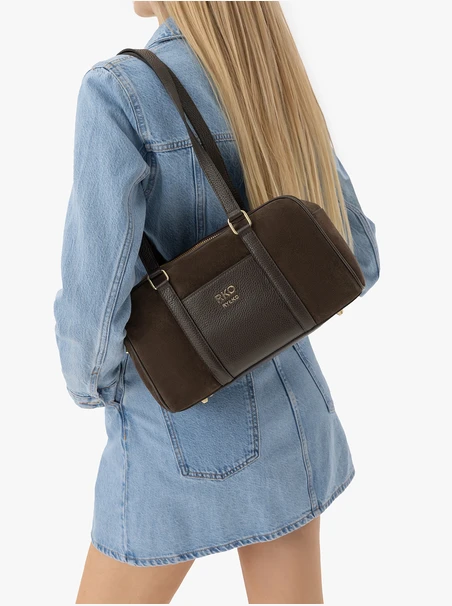Brown RKO baguette handbag