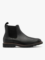 Schwarzer Herren-Pantoffelstiefel mit braunem Futter