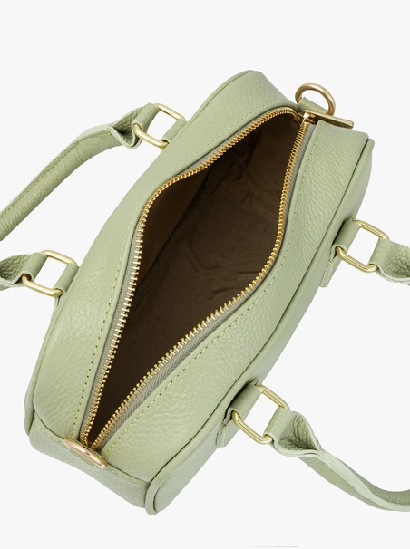 Baguette-Handtasche aus hellgrünem Leder