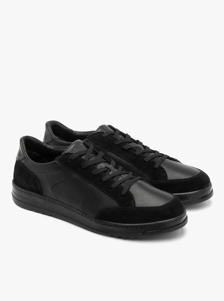 Herren-Sportschuhe aus Vollnarbenleder und Velours