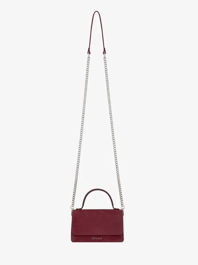 Maroon elegante Kette Handtasche