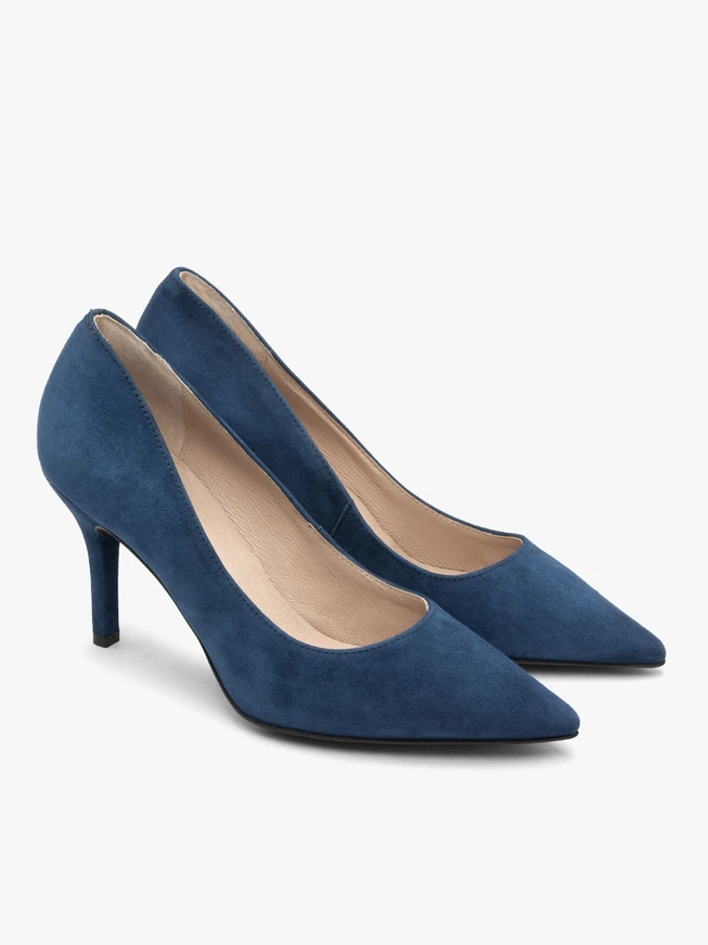Marineblaue Stiletto-Pumps