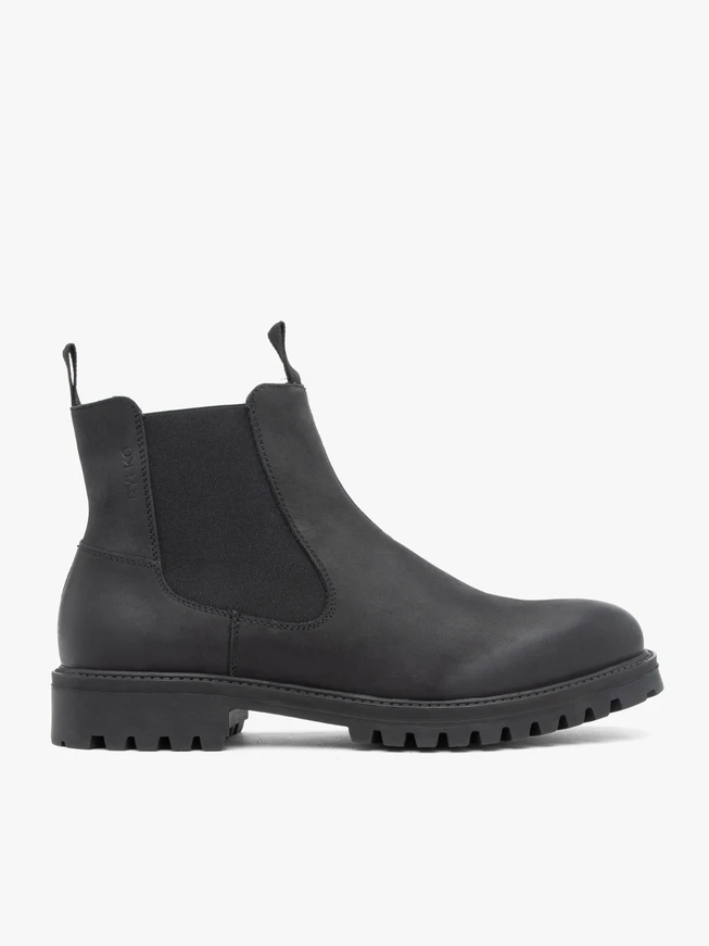 Schwarze Nubukleder-Pantoffeln