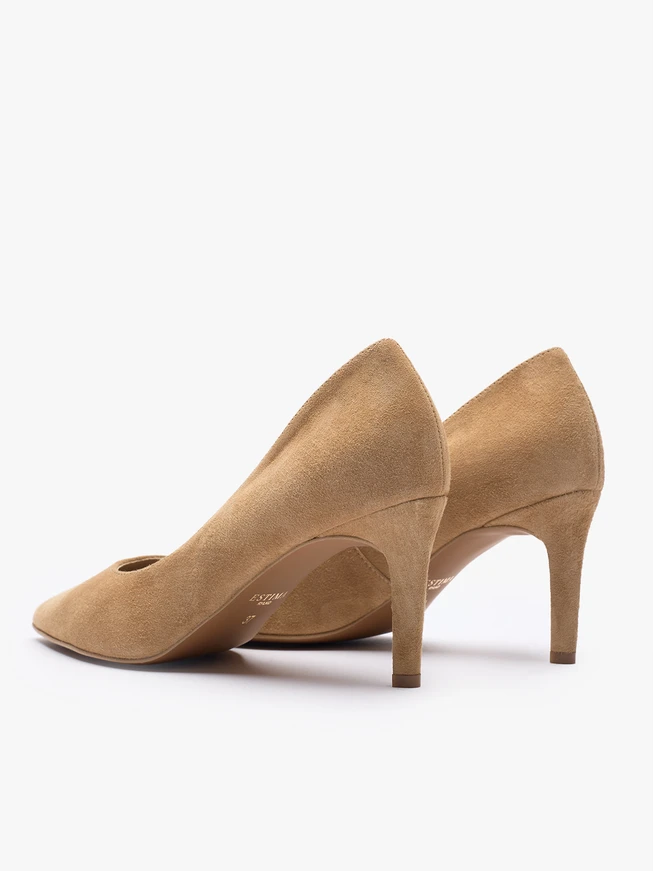 Beigefarbene Stiletto-Pumps