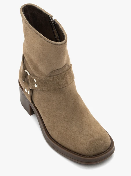 Olivgrüne Biker-Stiefel