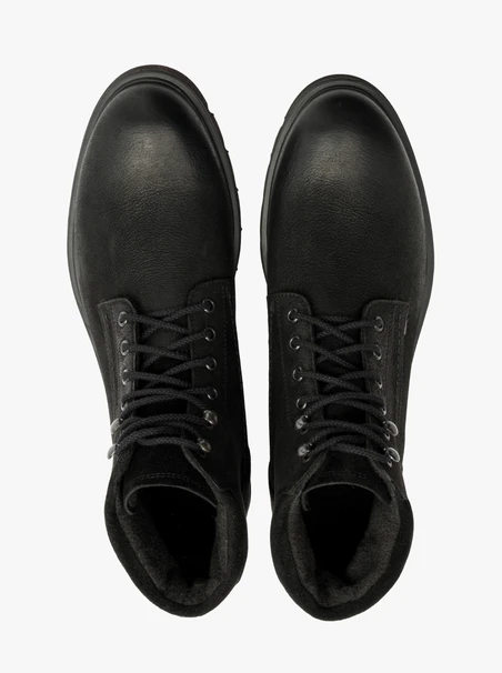 Schwarze Herren-Kombistiefel aus Leder