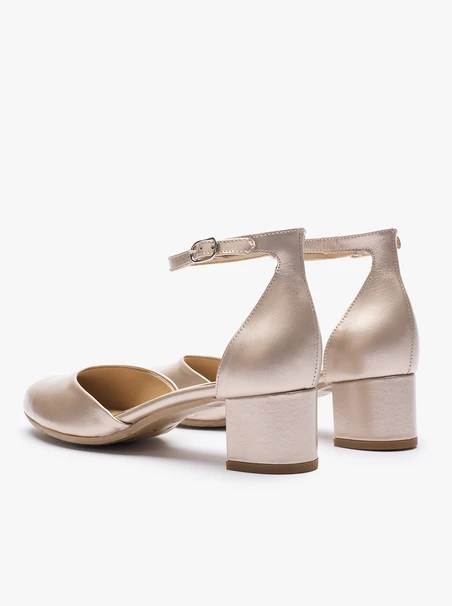 Platin-Brautlederpumps