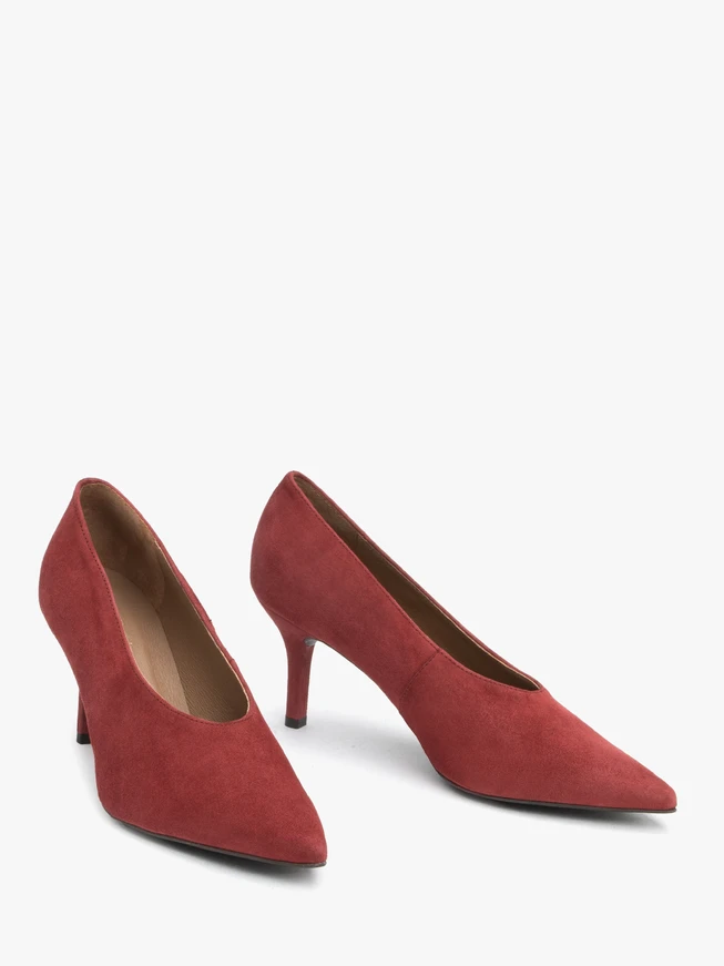 Kastanienbraune integrierte Stiletto-Pumps