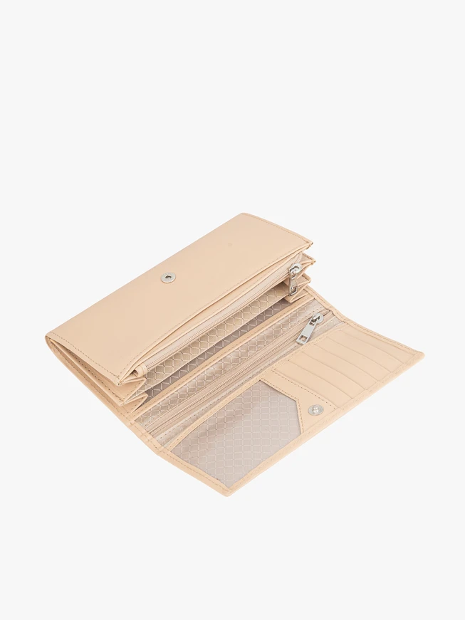 Beige Leder Brieftasche
