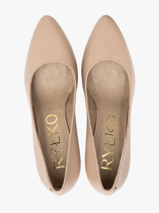 Beigefarbene Stiletto-Pumps