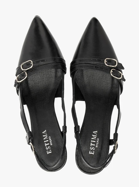Slingback pumps with decorative straps