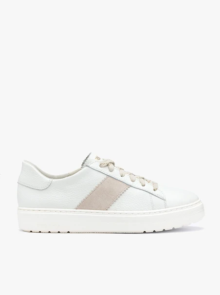 Cream Women’s Lace-Up Leather Shoes