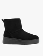 Schwarze knöchelhohe Schneestiefel mit dickerer Sohle