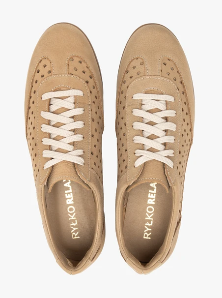 Sand Relax lace-up shoes with perforations