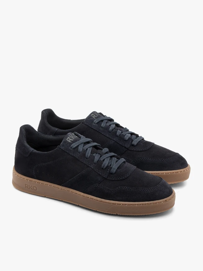 Herren Halbschuhe aus Veloursleder in Marineblau