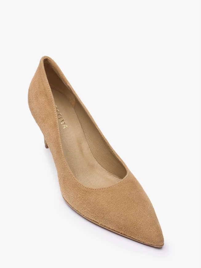Beigefarbene Stiletto-Pumps