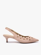 Dreckig rosafarbene Slingback-Pumps ohne Absatz mit Cut-out