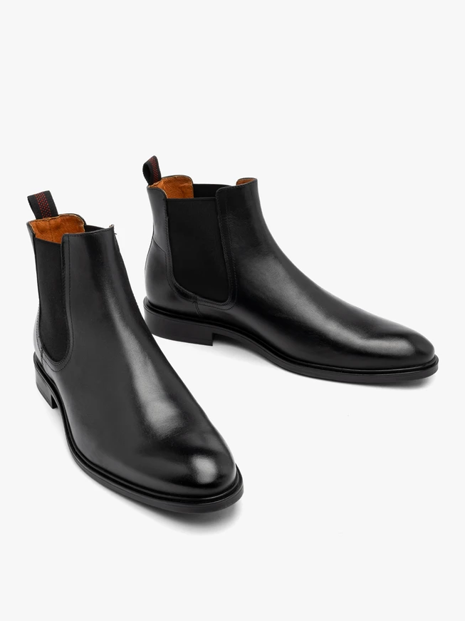 Schwarze Herren Hausschuhe mit flacher Sohle