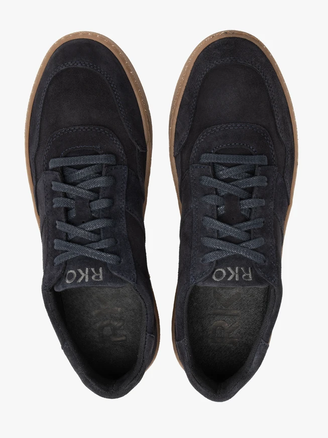 Herren Halbschuhe aus Veloursleder in Marineblau