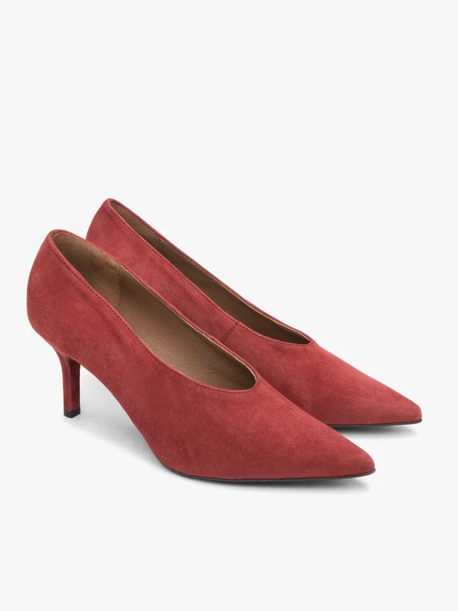 Kastanienbraune integrierte Stiletto-Pumps