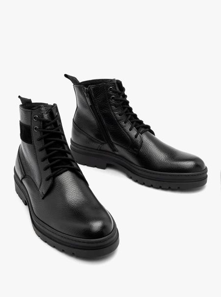 Czarne trzewiki męskie w stylu casual