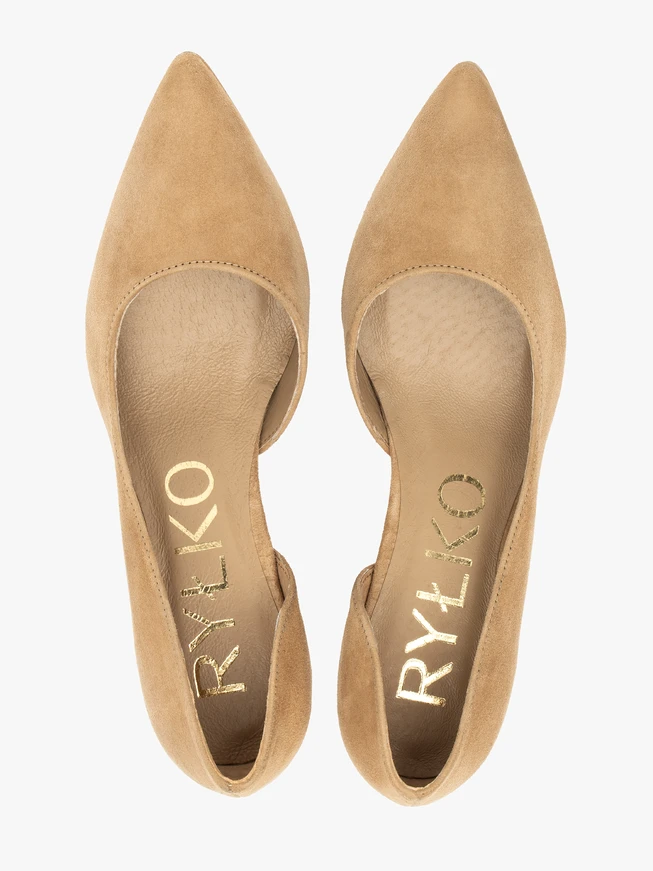 Beigefarbene Stiletto-Pumps