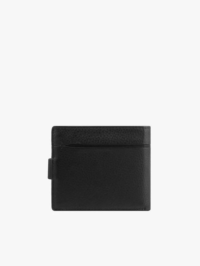Schwarzes Portemonnaie aus Vollnarbenleder