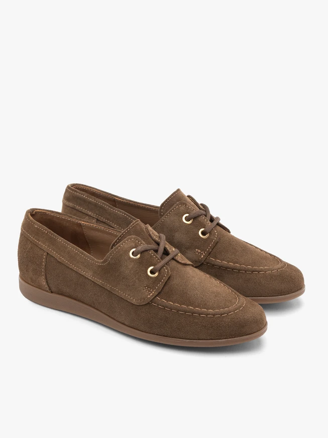 Brown suede lace-up shoes