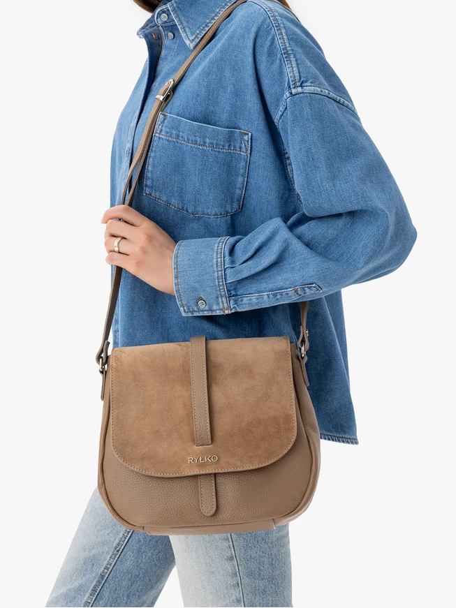 Beige mittelgroße Handtasche