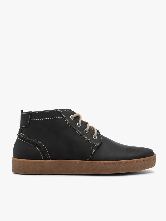 Men’s black nubuck leather boots – ankle-high