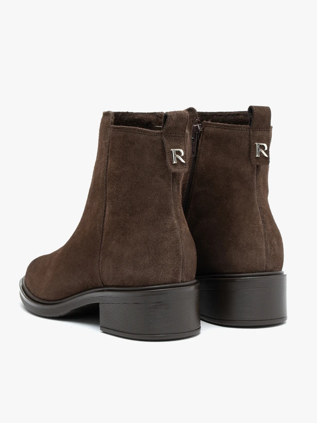 Dunkelbraune Velourslederstiefel