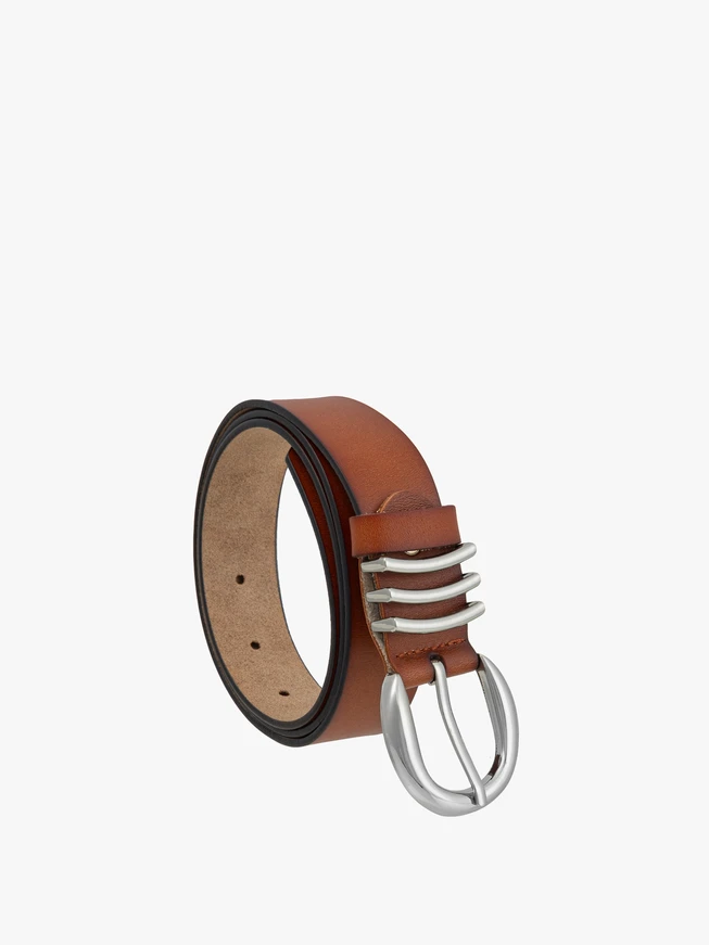 Ginger top-grain leather belt