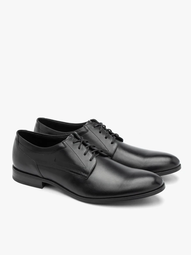Black lace-up dress shoes