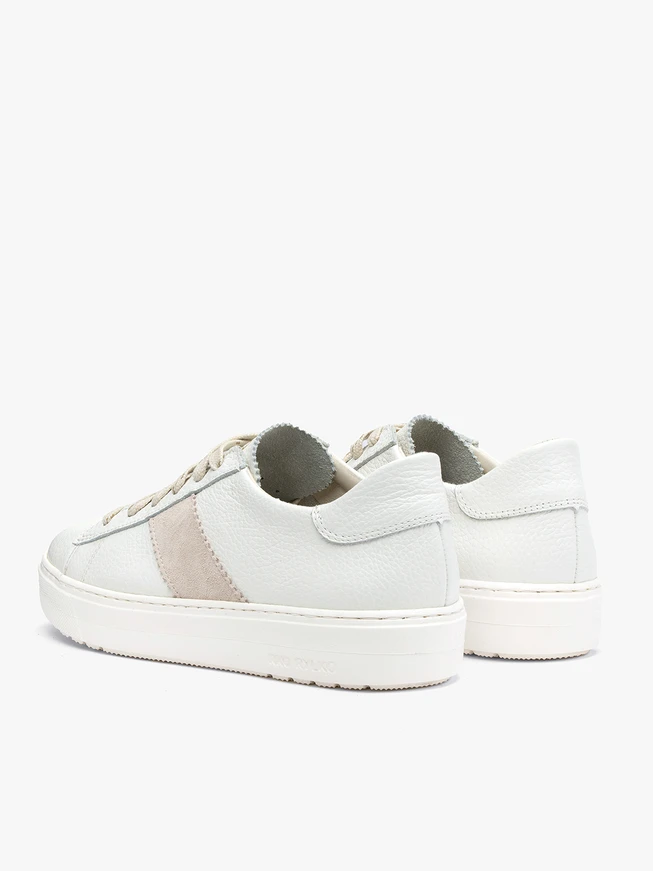 Cream Women’s Lace-Up Leather Shoes