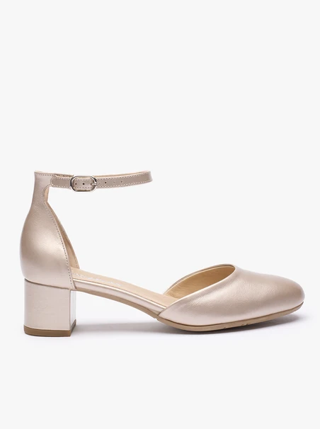 Platin-Brautlederpumps