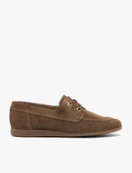 Brown suede lace-up shoes