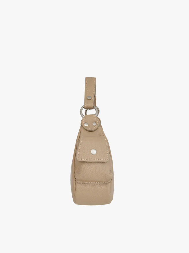 Beige Vollnarbenleder Handtasche