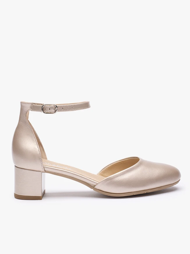 Platin-Brautlederpumps
