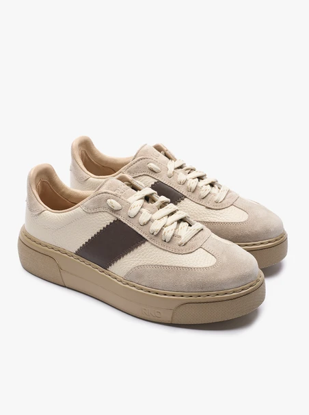Beige sporty leather shoes RKO
