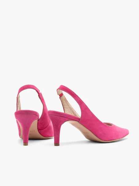 Fuchsia slingback pumps