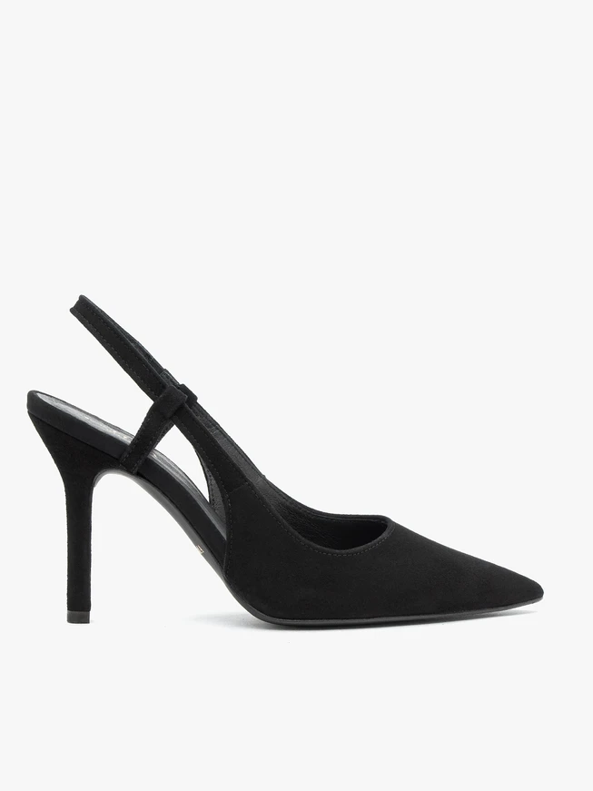Schwarze Stiletto-Pumps ohne Absatz