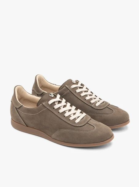 Women’s grey nubuck leather sport shoes