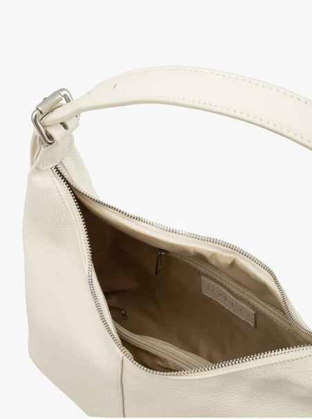 Shopper-Tasche aus Leder in Creme