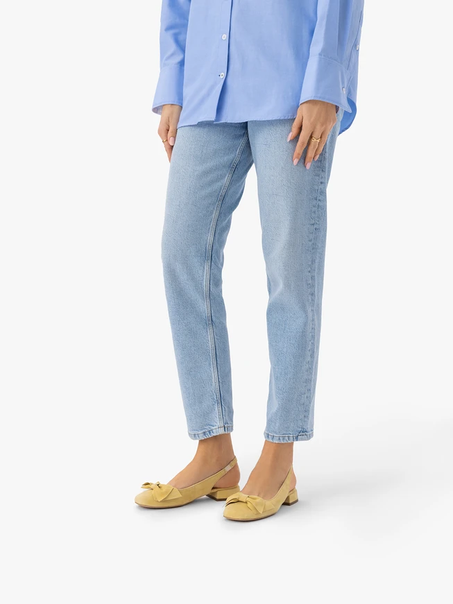 Leuchtend gelbe Slingback Pumps ohne Absatz mit Schleife