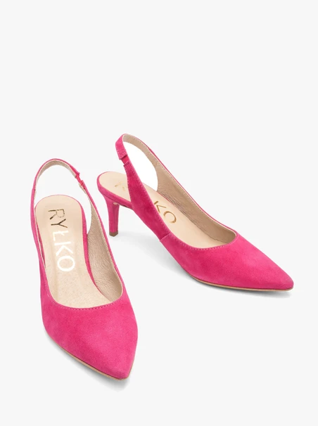 Czółenka typu slingback w kolorze fuksji